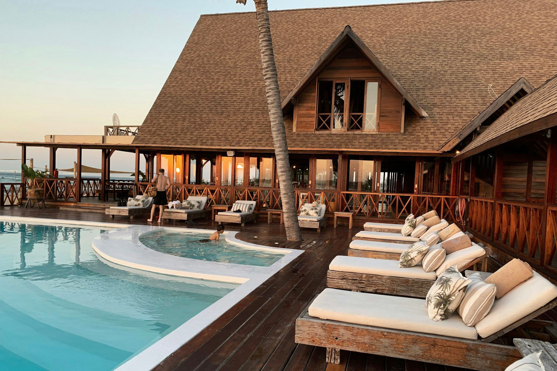 A private suite terrace overlooking the bay